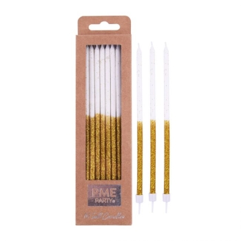 Candles Tall - Gold Glitter